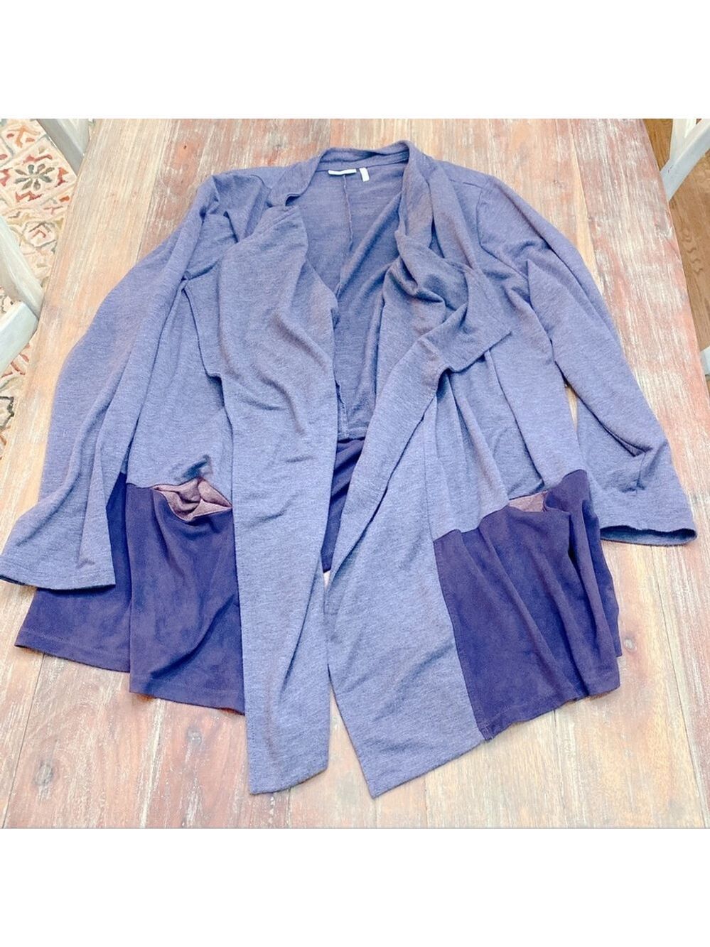 LOGO Lori Goldstein Purple Cardigan with Pockets Size 3X
